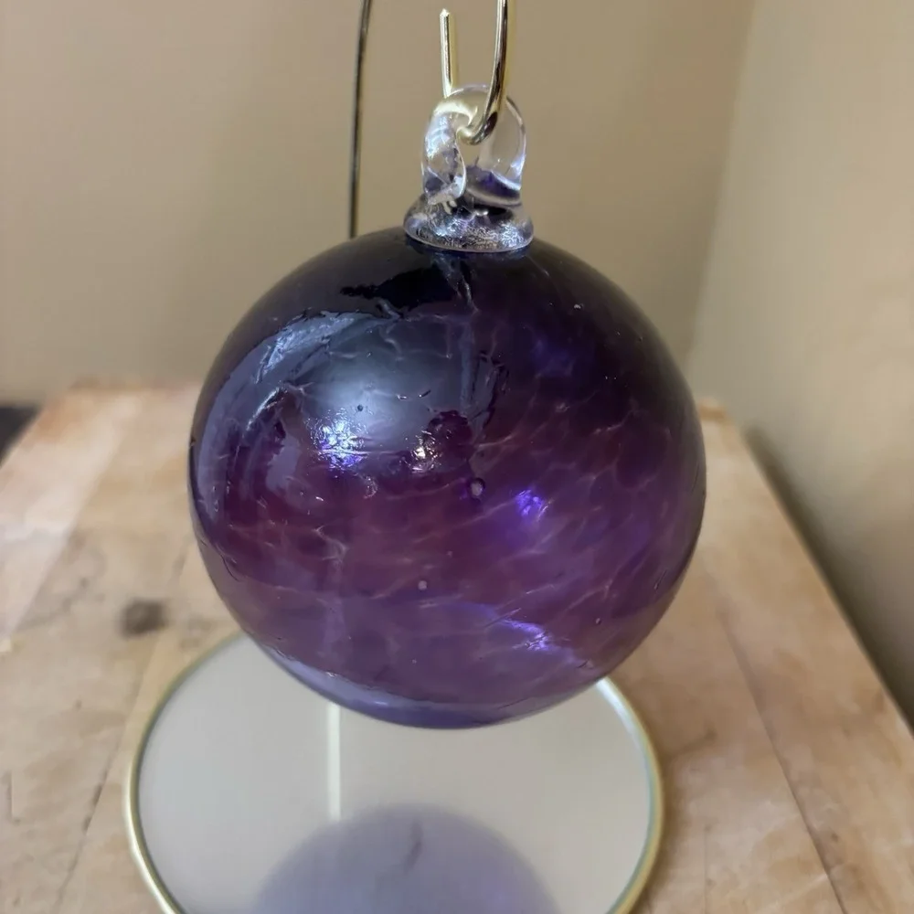 Prairie Fire Glass Studio Purple Hand Blown Glass/Fused Glass Ornament‎ Holiday